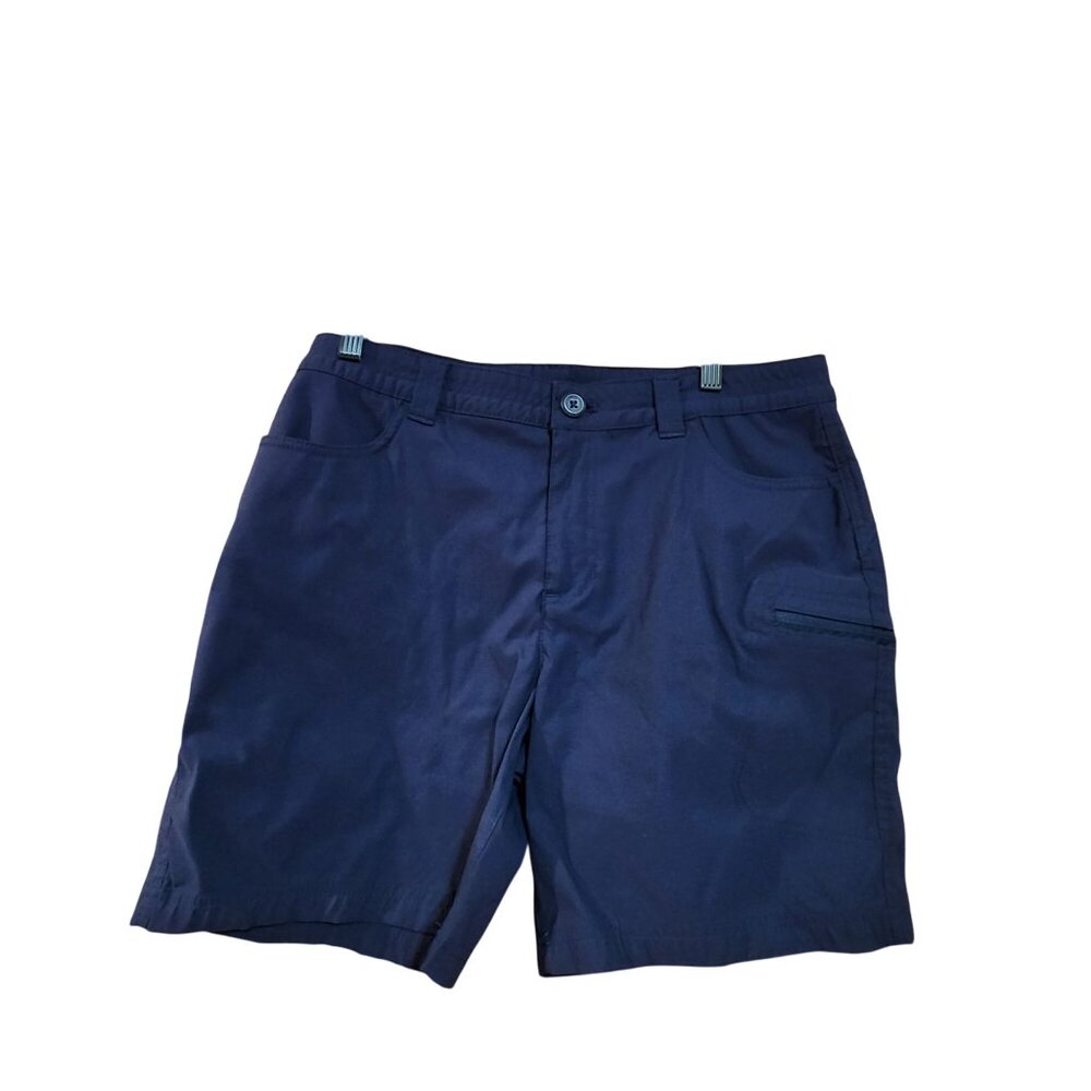 Eddie Bauer Womens Navy Blue Cargo Shorts Size 14 Cotton Blend Casual Outdoor We